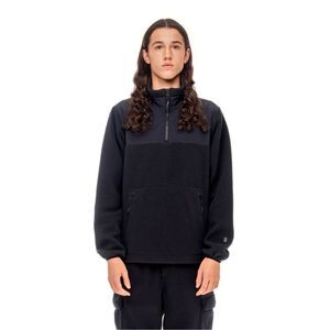 The Very Warm $225 Fleece Pullover jacket Black small NEW